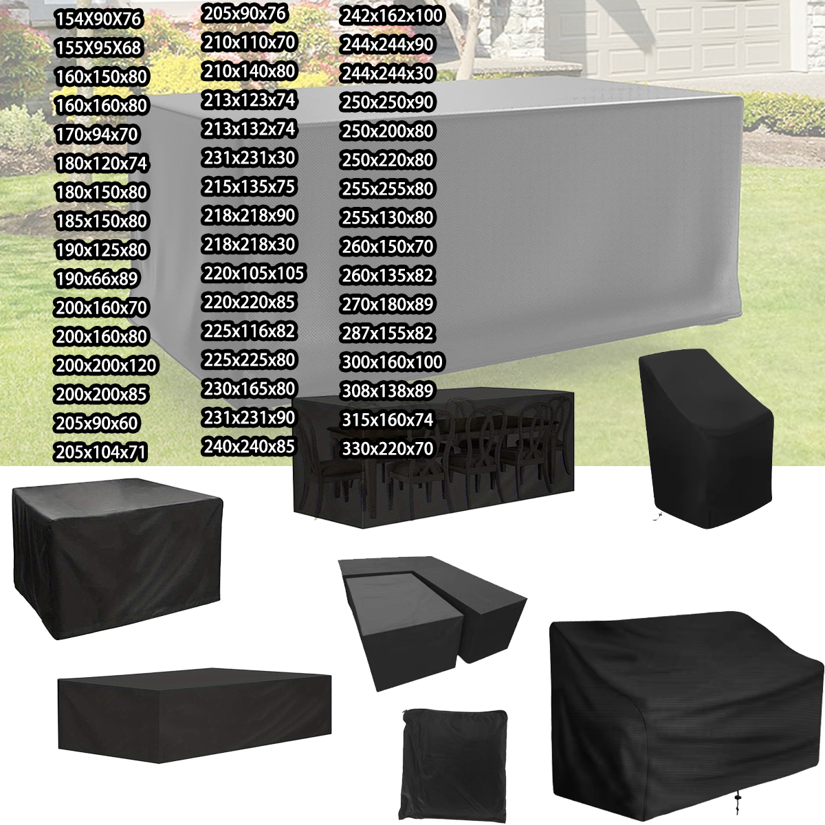 Outdoor Furniture Cover Waterproof - 218 Sizes of Patio Furniture Covers,