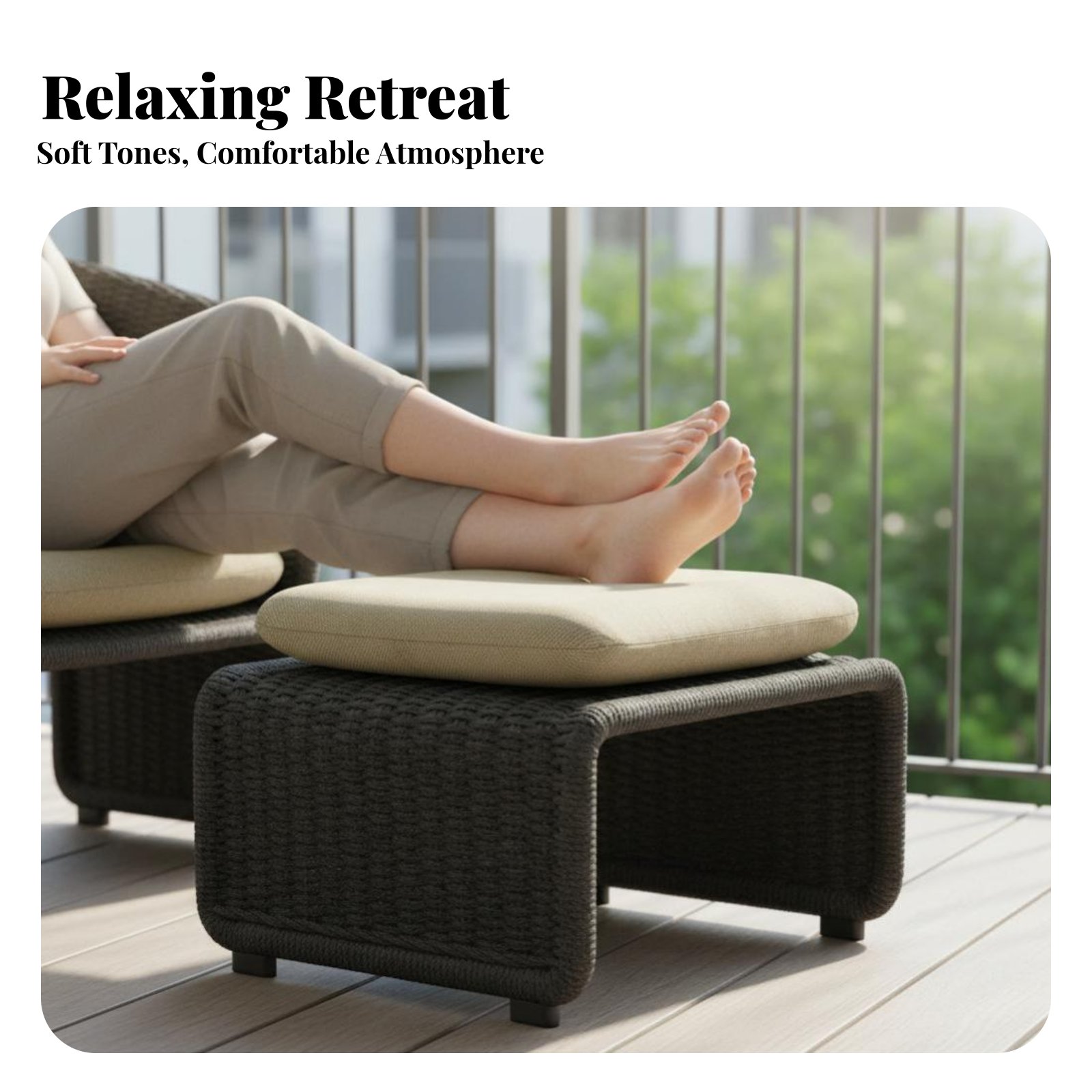Outdoor Furniture One Piece - 4 Pieces 4-Piece Rope Weave Sofa