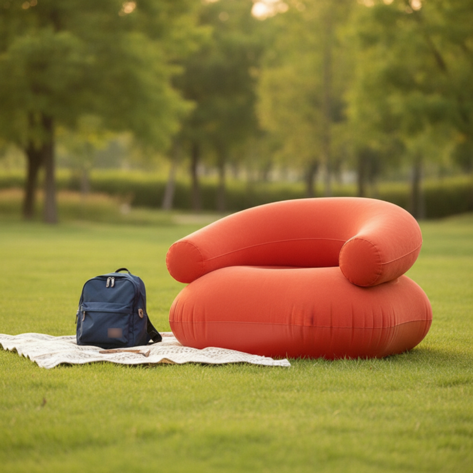 Outdoor Furniture Lounge - Inflatable Sofa Flocked Air Sofa Lounge