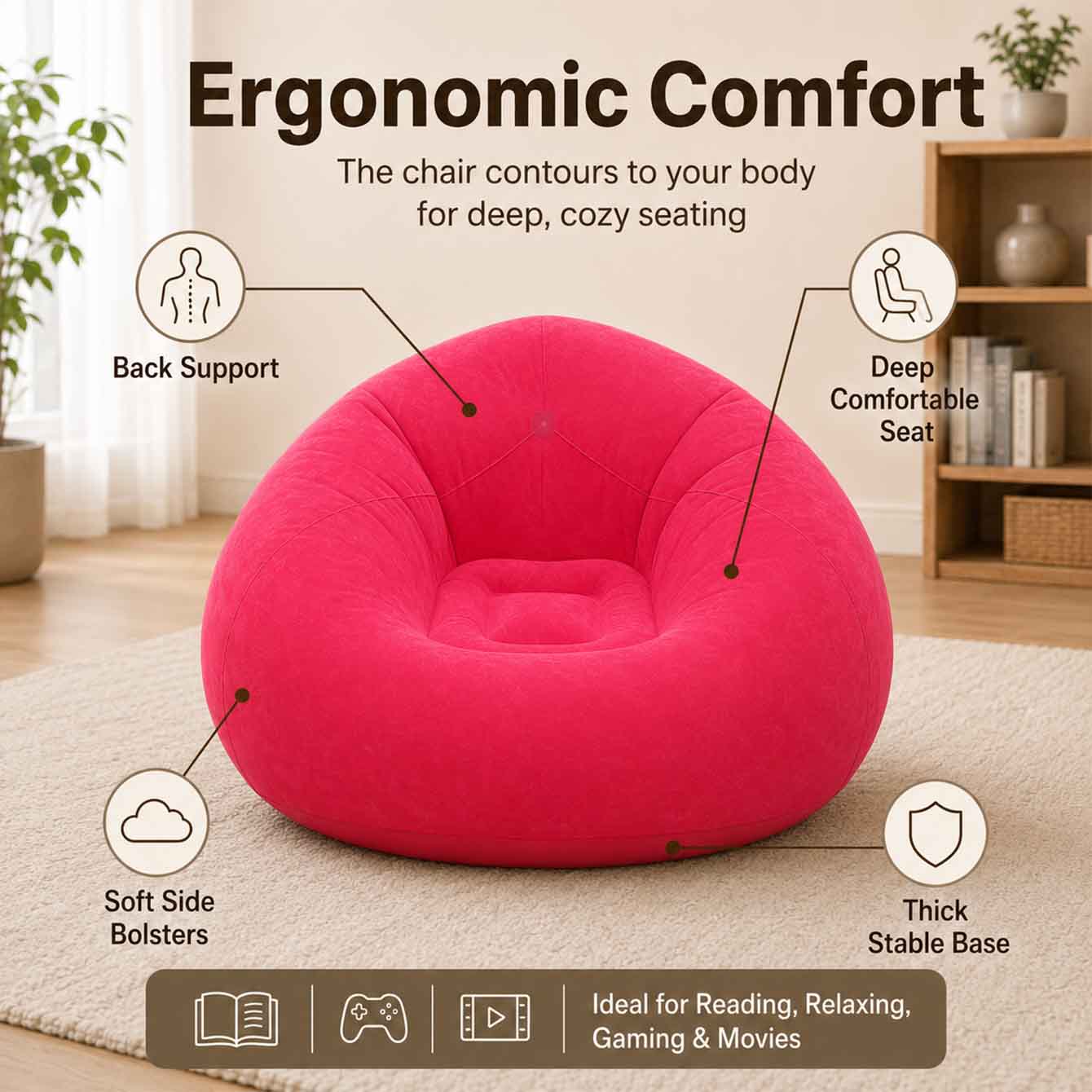 1PC Inflatable Bean Bag Chairs - Outdoor Furniture Lounge Set のレビューと価格