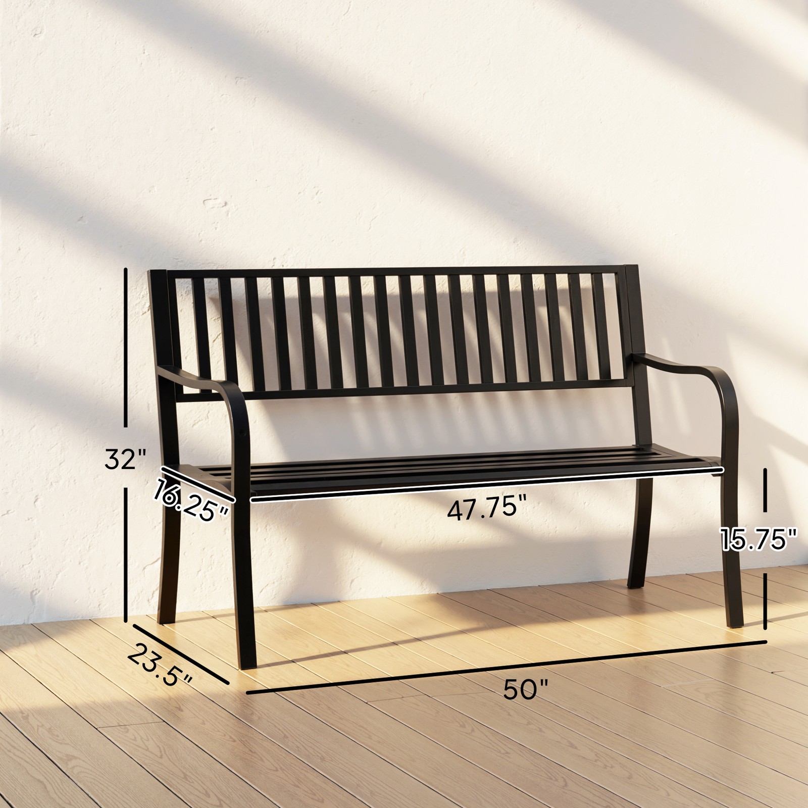 Outdoor Bench Patio Steel Gard - Outdoor Furniture One Piece のレビューと価格
