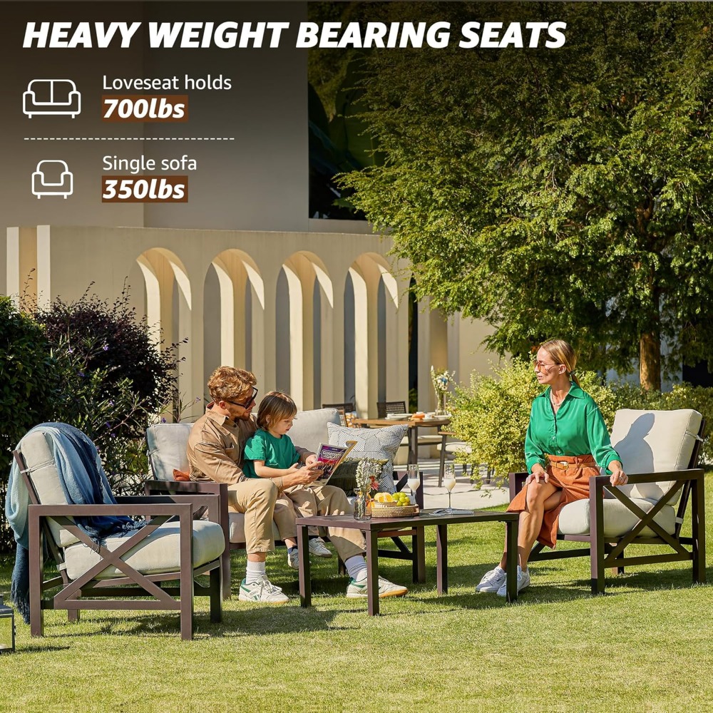 Four Pieces Patio Set, Outdoor - Outdoor Furniture One Piece のレビューと価格