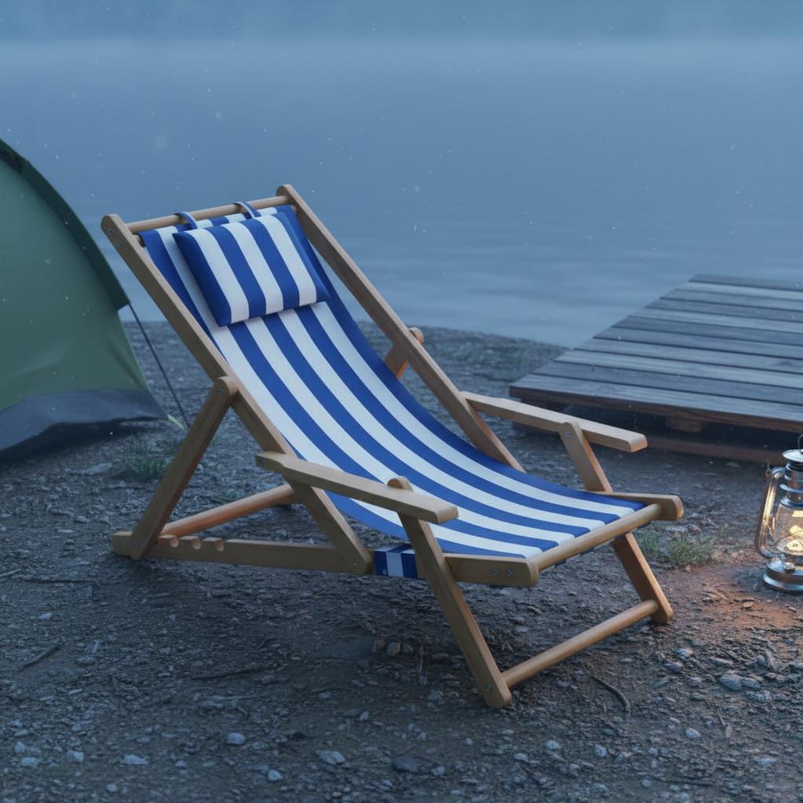 Canvas Beach Lounger Reclining - Deck Chair Lounger のレビューと価格