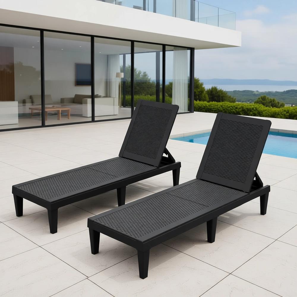 Set of 2 5-Position Adjustable - Deck Chair Lounger のレビューと価格