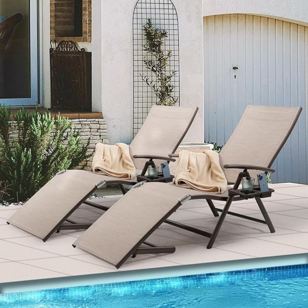 Aluminum Reclining Lounge Chai - Deck Chair Lounger のレビューと価格