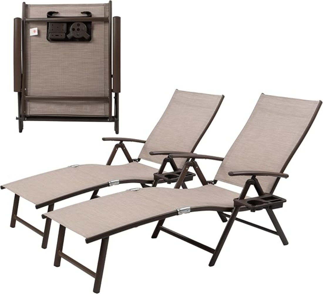 Aluminum Reclining Lounge Chai - Deck Chair Lounger のレビューと価格