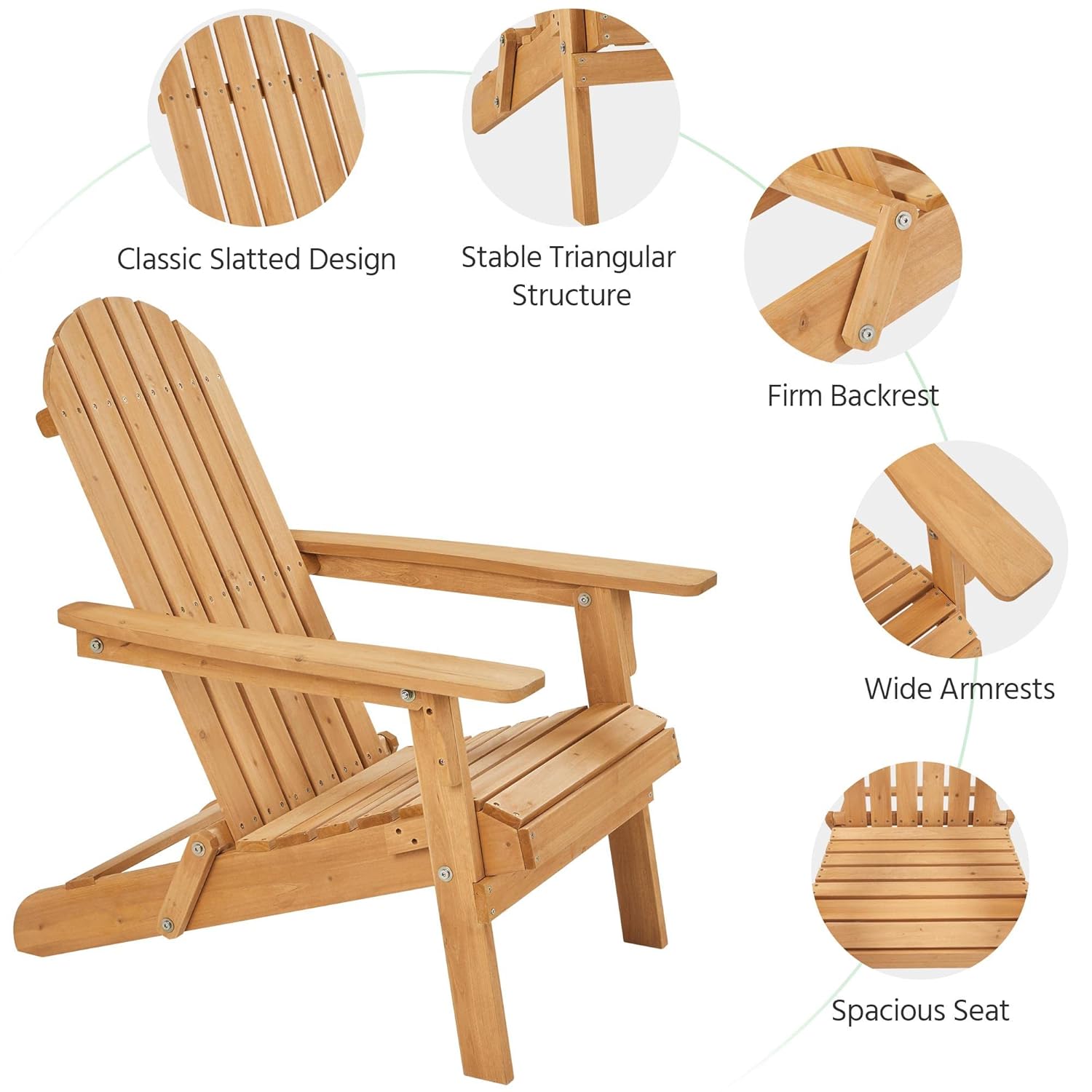 Folding Adirondack Chair Set o - Outdoor Furniture Lounge Set のレビューと価格