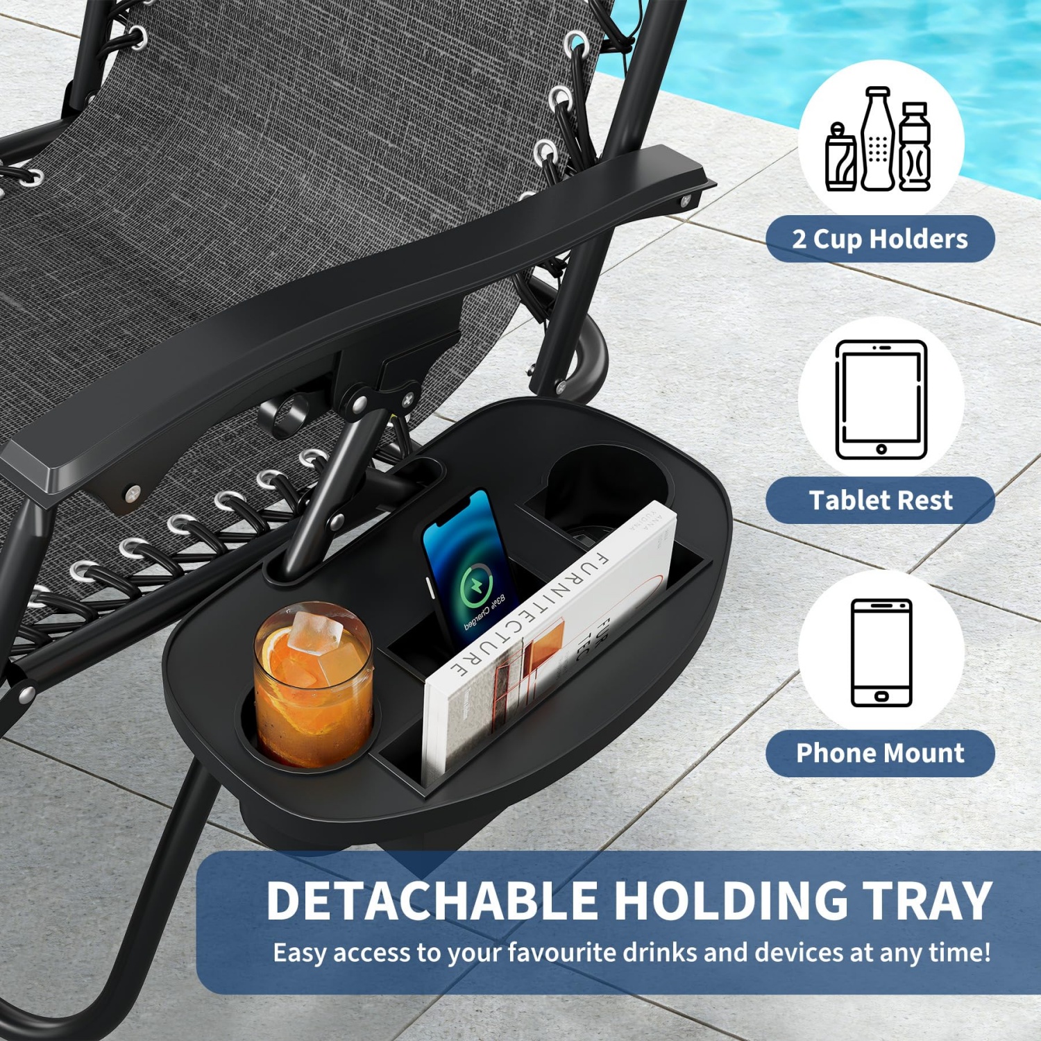 2 Pack Zero Gravity Chair with - Deck Chair Lounger のレビューと価格