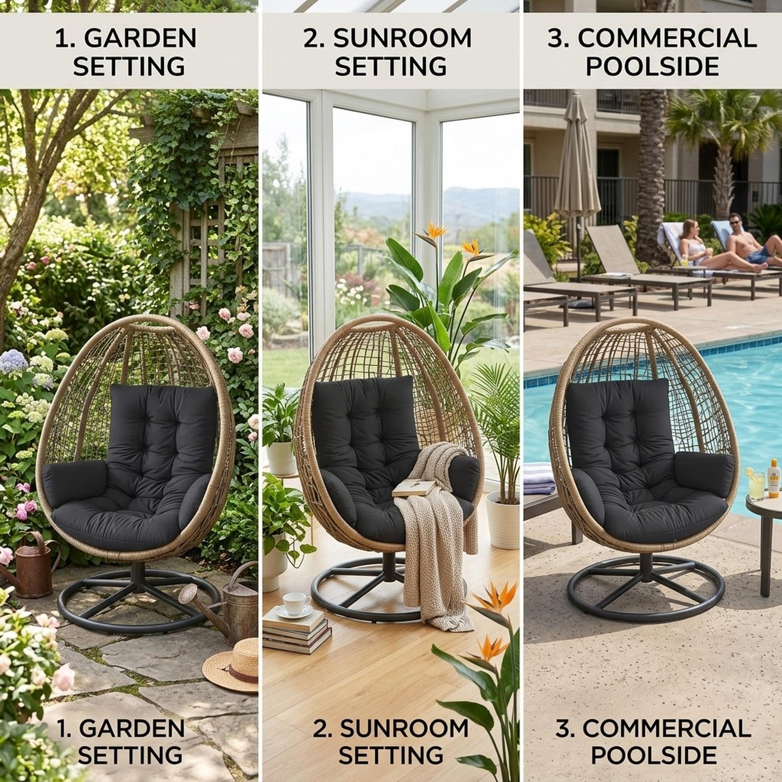 Egg Chair Cushion Replacement, - Outdoor Furniture Replacement Fabric のレビューと価格