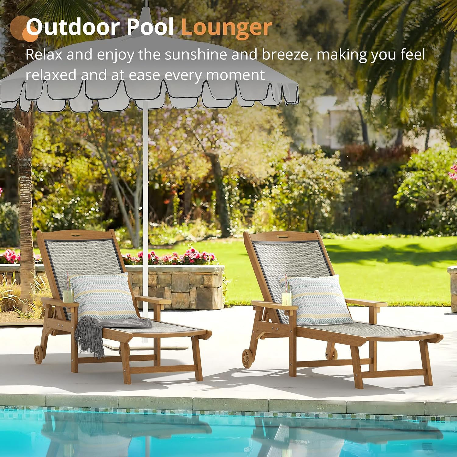 Outdoor Chaise Lounge Chair Ad - Deck Chair Lounger のレビューと価格