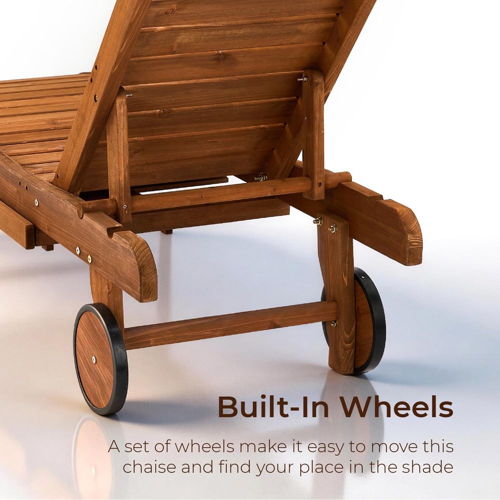 62 Outdoor Wooden Chaise Loung - Deck Chair Lounger のレビューと価格
