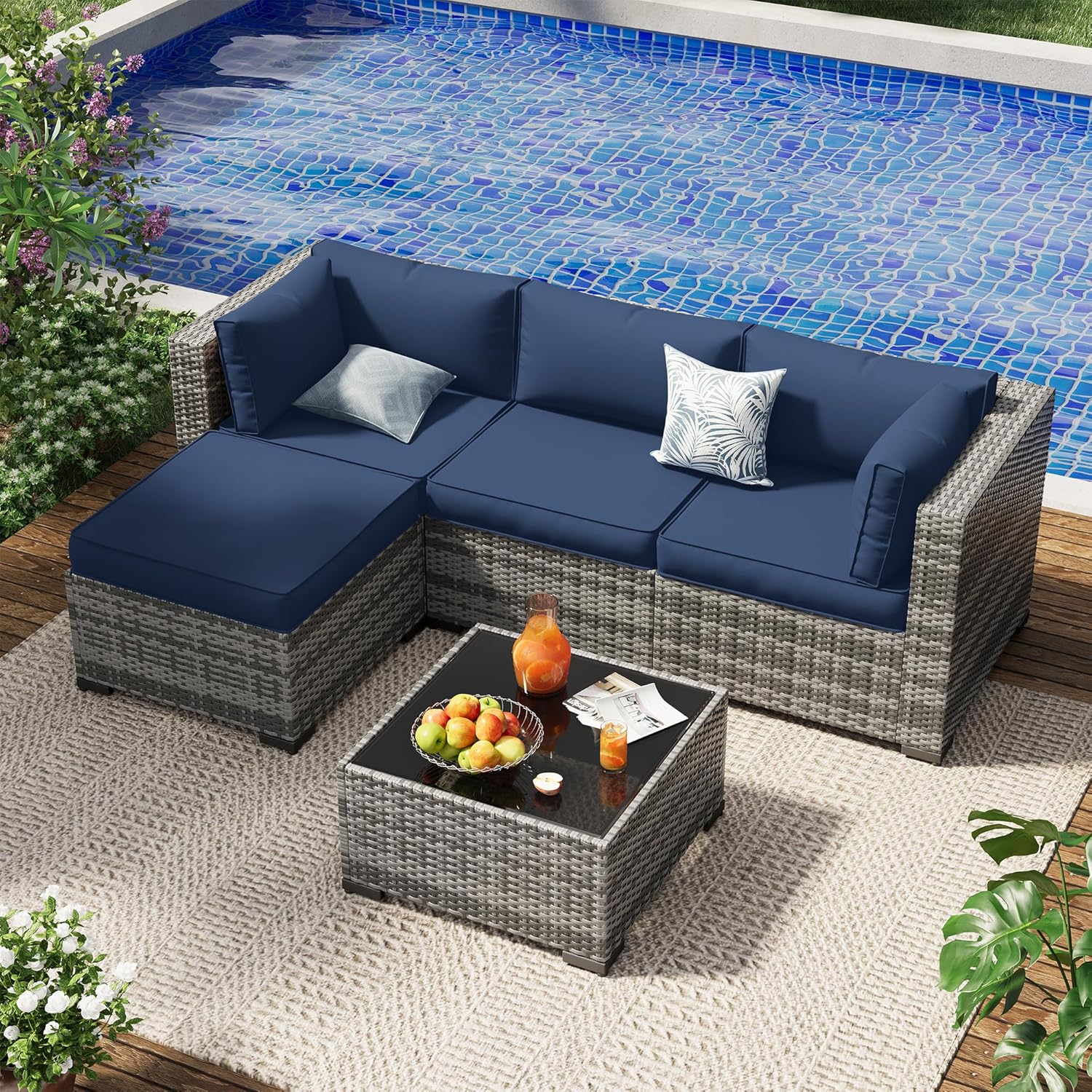 Outdoor Patio Sectional Furnit - Outdoor Furniture Replacement Fabric のレビューと価格