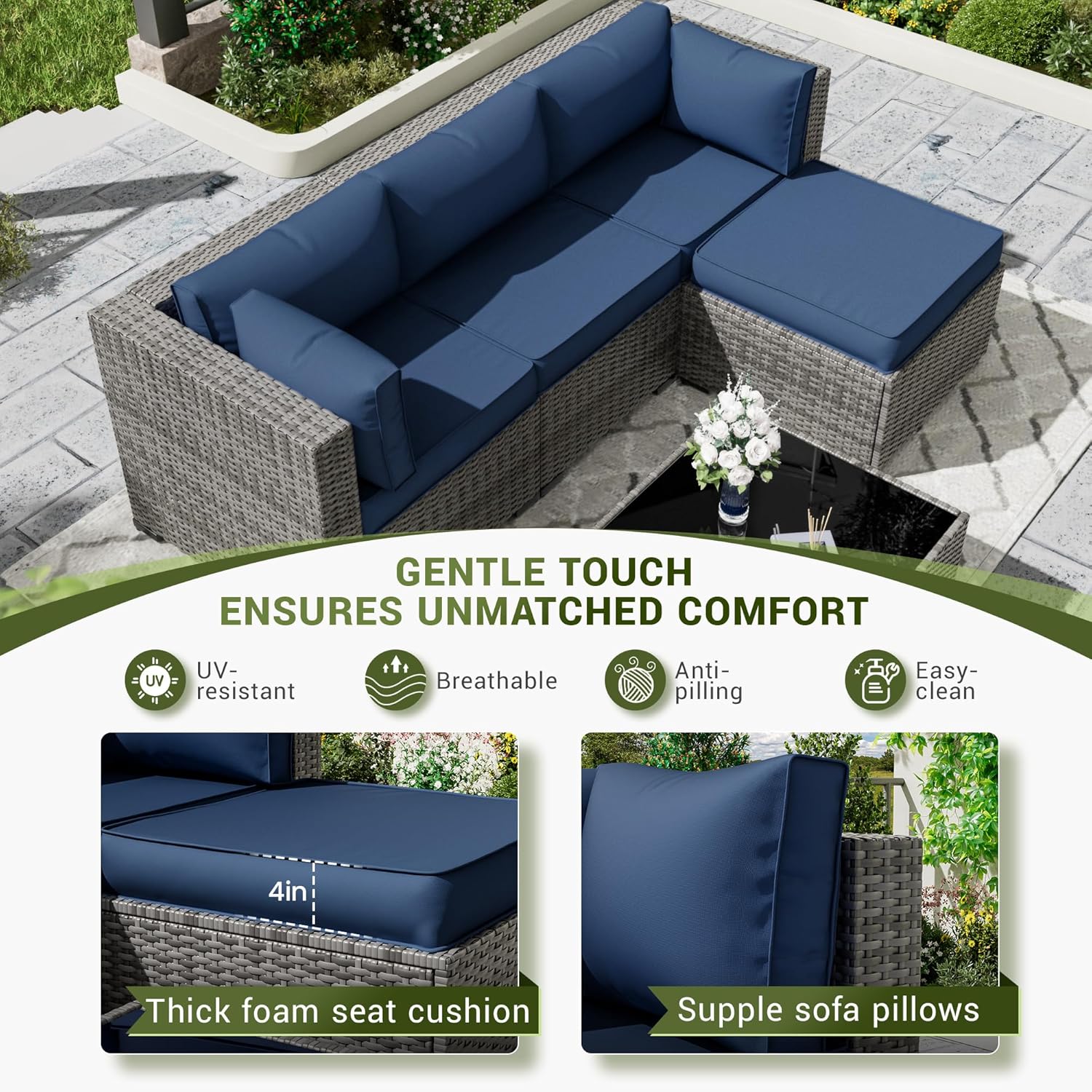 Outdoor Patio Sectional Furnit - Outdoor Furniture Replacement Fabric のレビューと価格