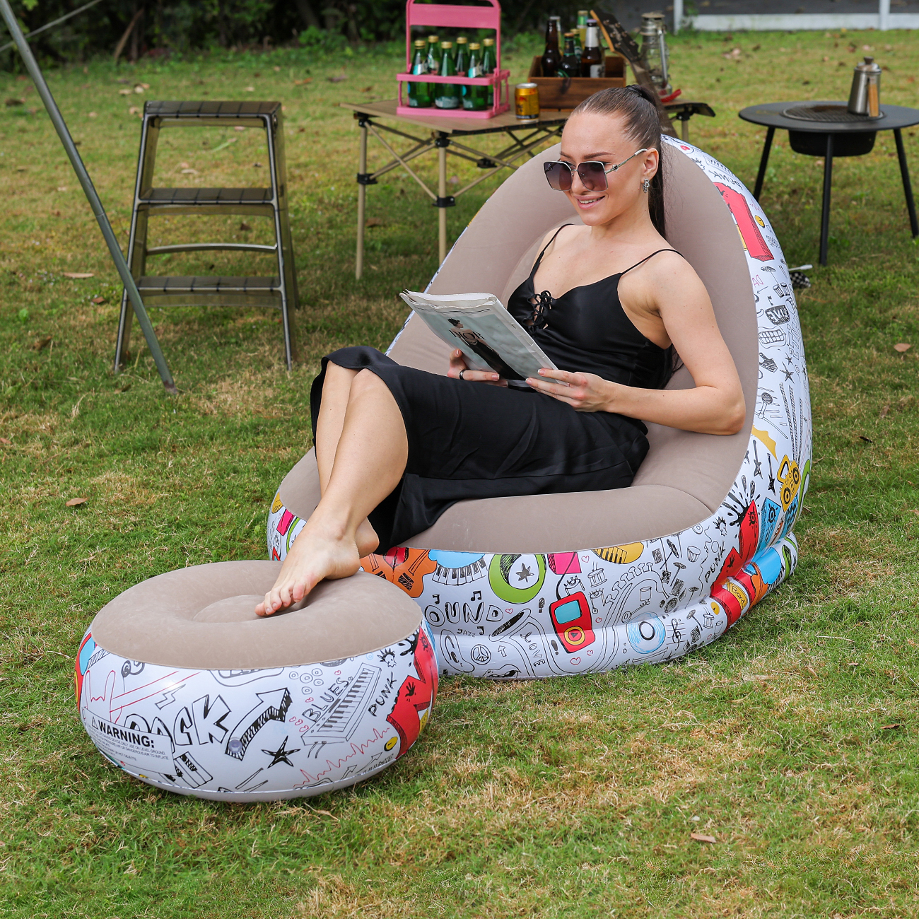 1PC Inflatable Lounger Chair w - Outdoor Furniture Lounge のレビューと価格