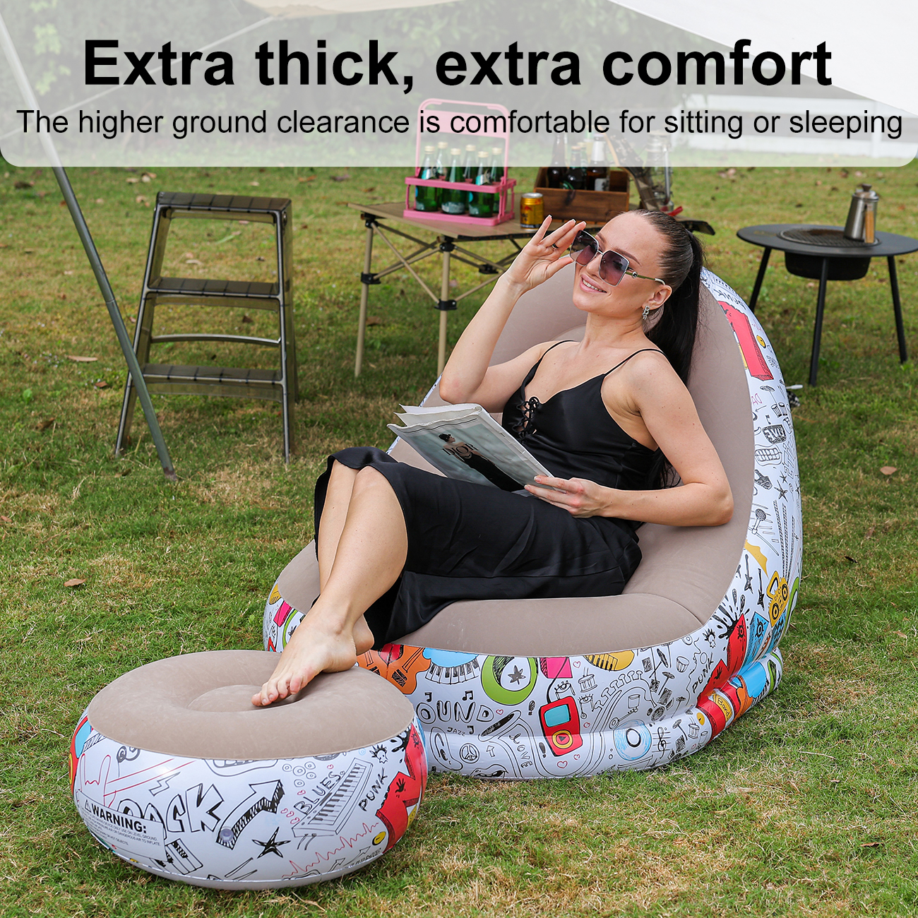 1PC Inflatable Lounger Chair w - Outdoor Furniture Lounge のレビューと価格
