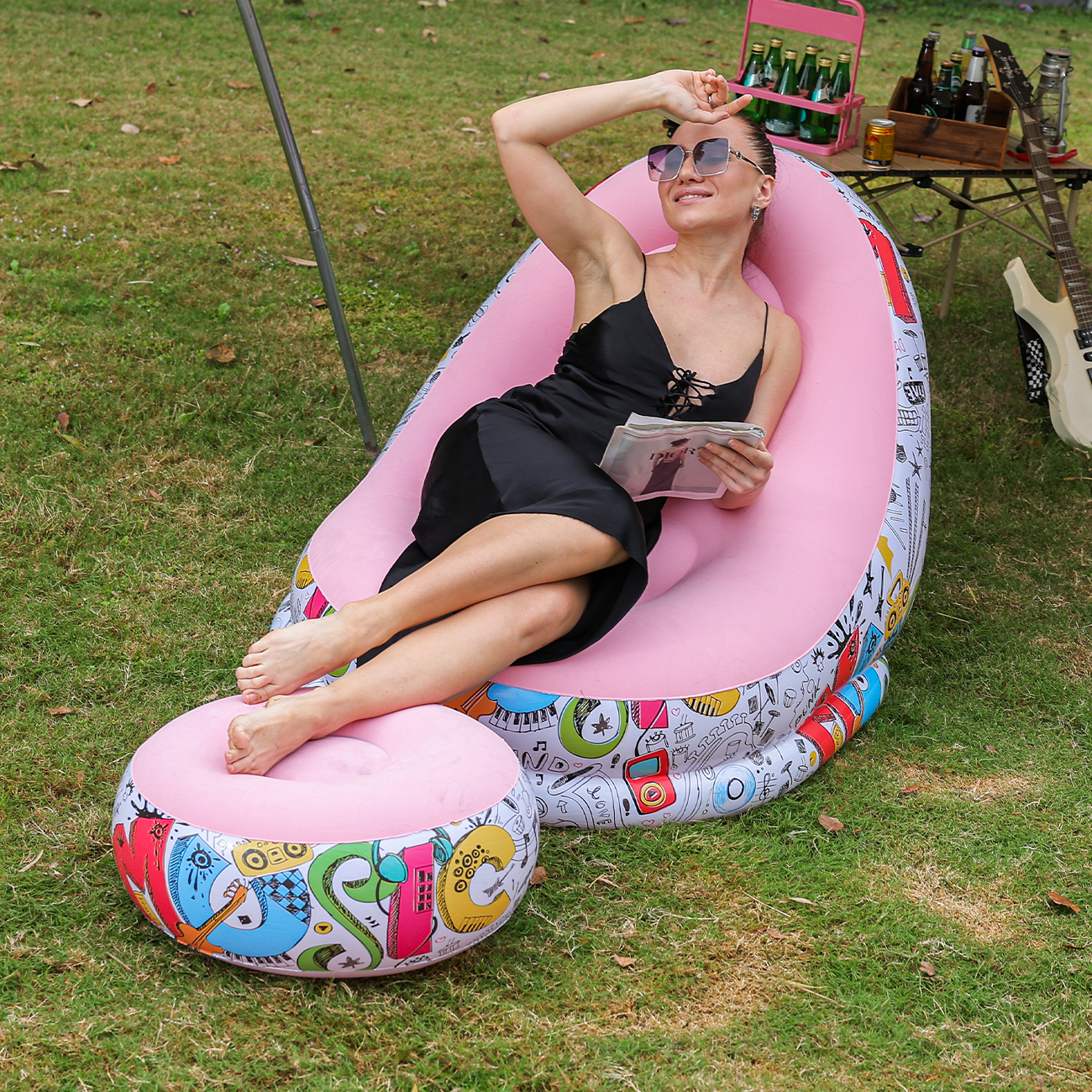 1PC Inflatable Lounger Chair w - Outdoor Furniture Lounge のレビューと価格