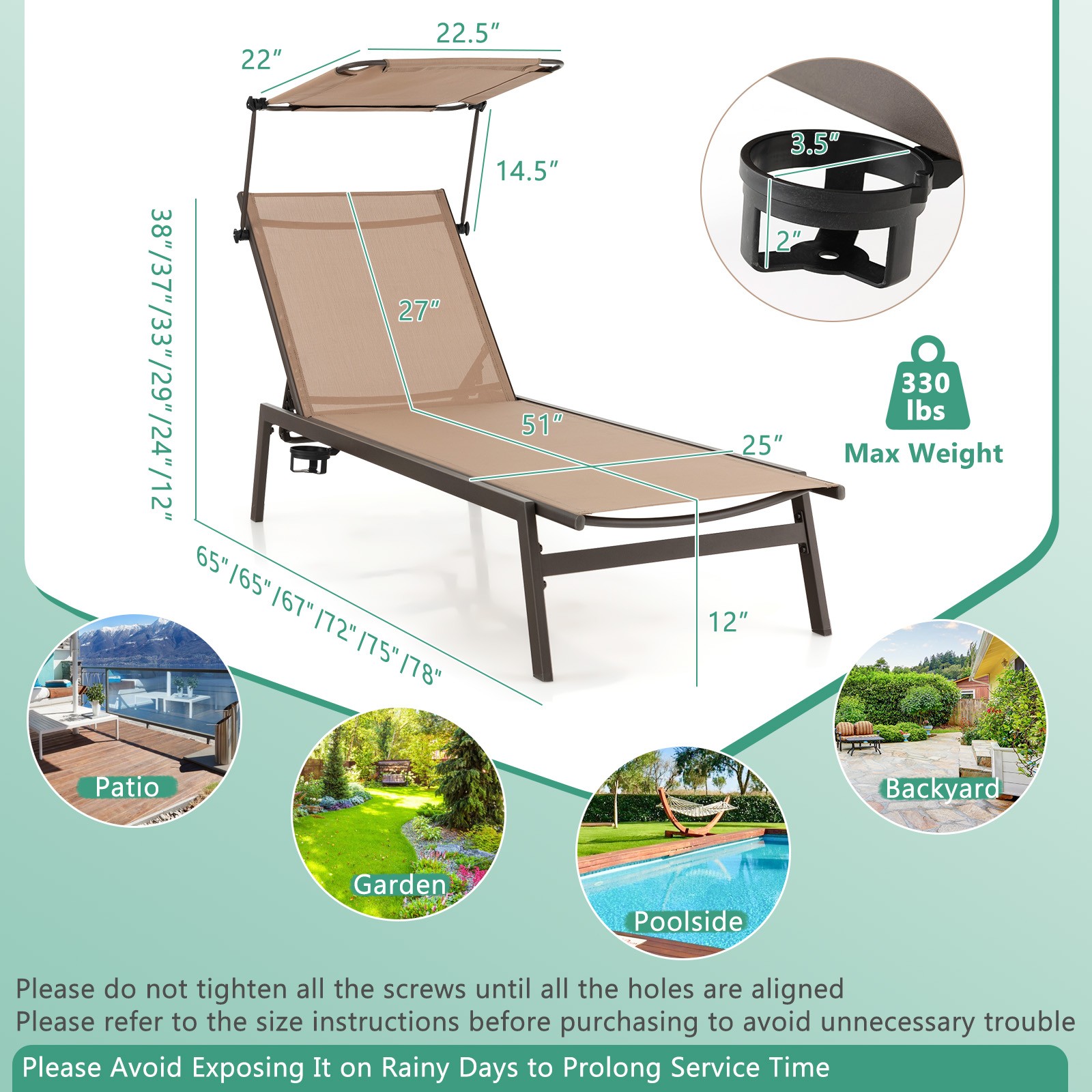 Outdoor Chaise Lounge Chair wi - Outdoor Furniture One Piece のレビューと価格