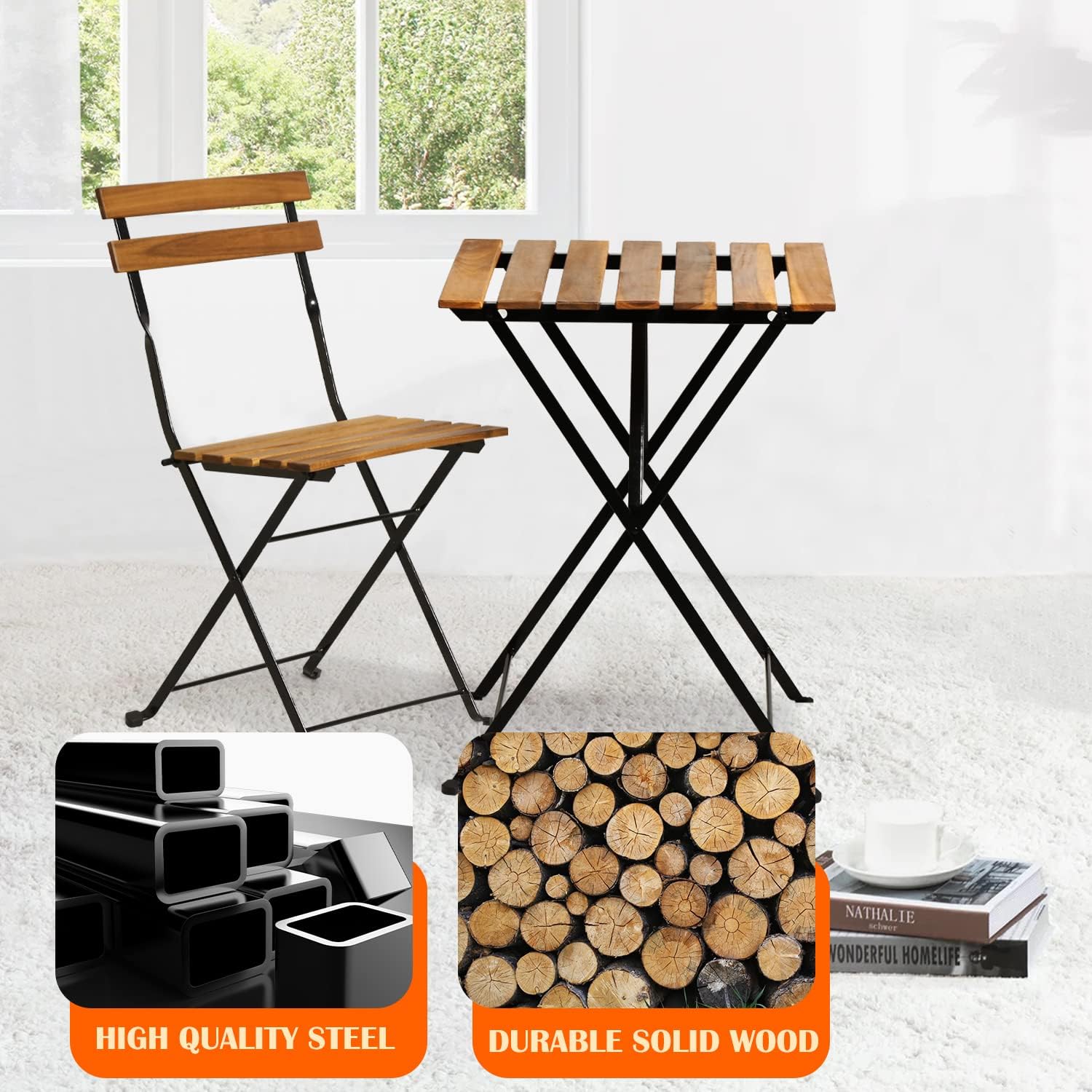 Natural wood 3-piece folding p - Outdoor Furniture One Piece のレビューと価格
