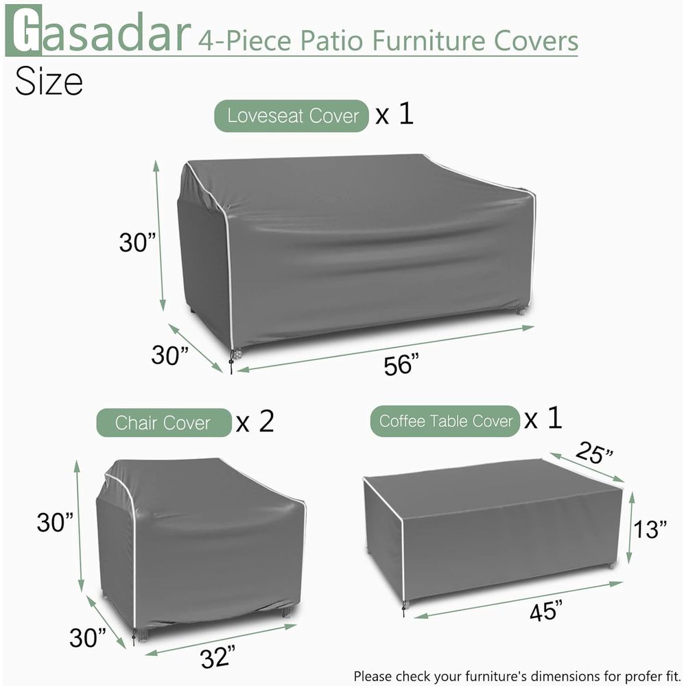 Patio Furniture Covers, 4-Piec - Outdoor Furniture Cover Waterproof のレビューと価格
