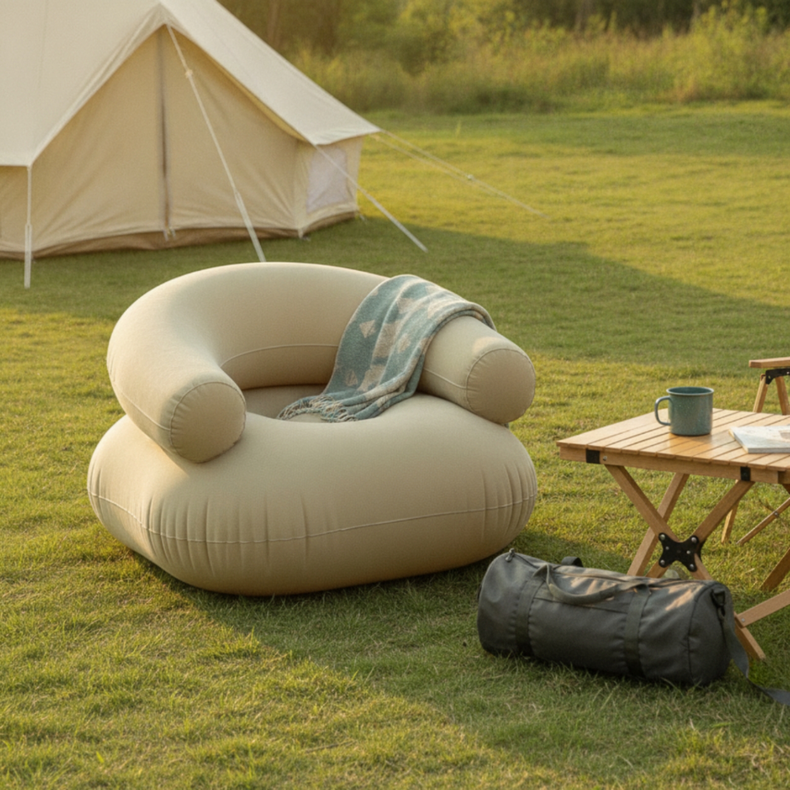 Inflatable Sofa Flocked Air So - Outdoor Furniture Lounge のレビューと価格