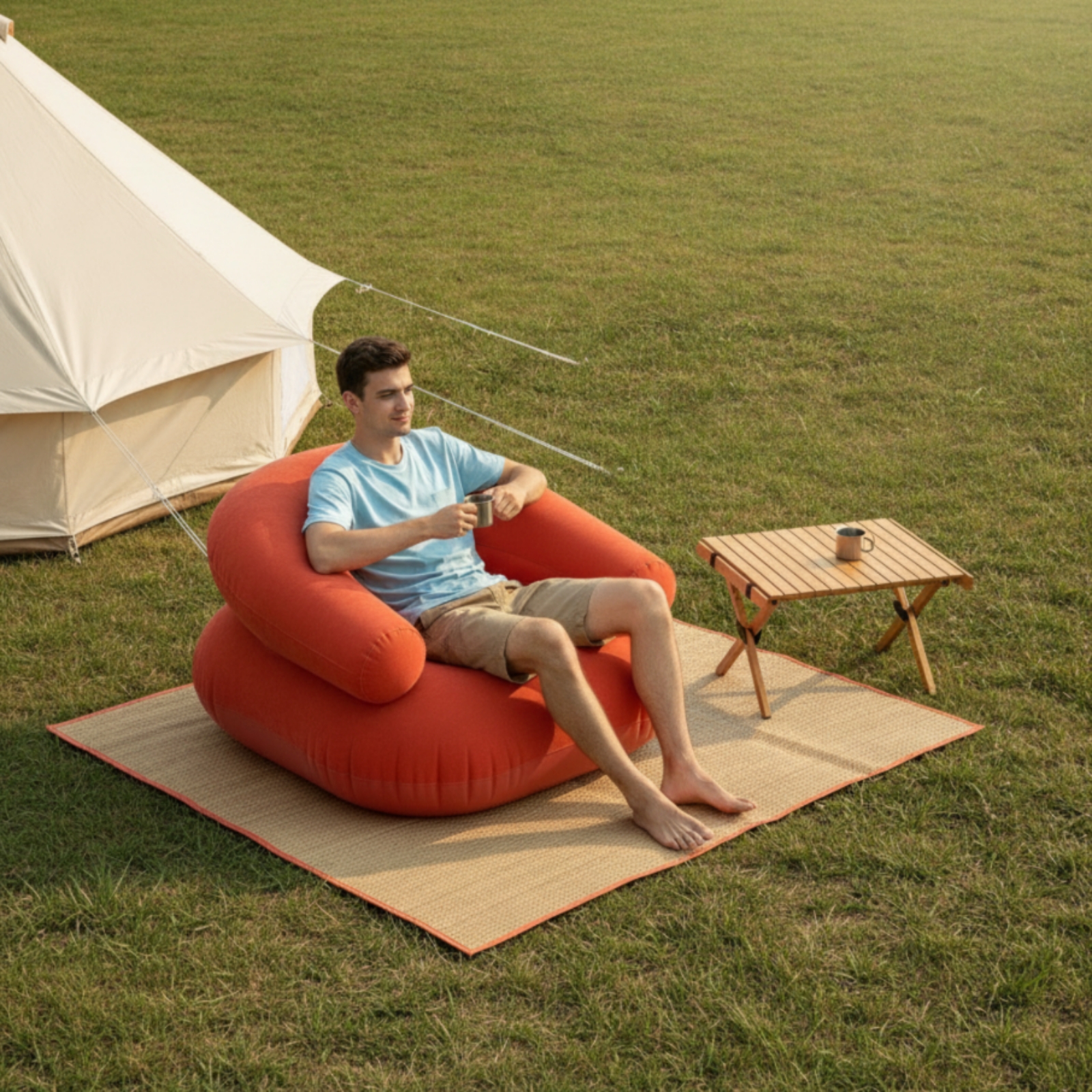 Inflatable Sofa Flocked Air So - Outdoor Furniture Lounge のレビューと価格