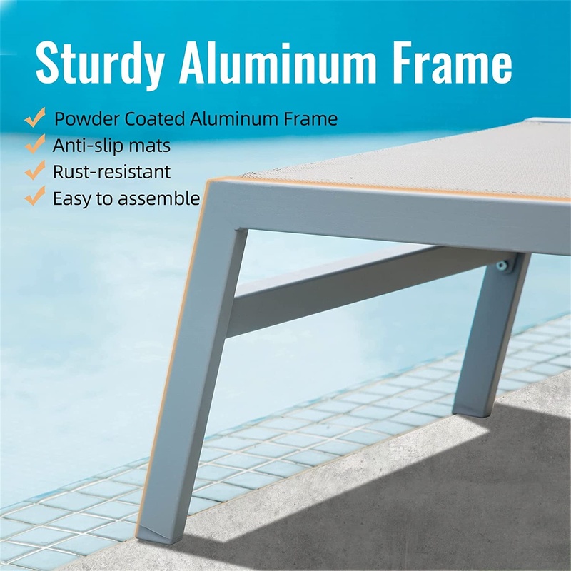 Aluminum Patio Chaise Lounge S - Deck Chair Lounger のレビューと価格