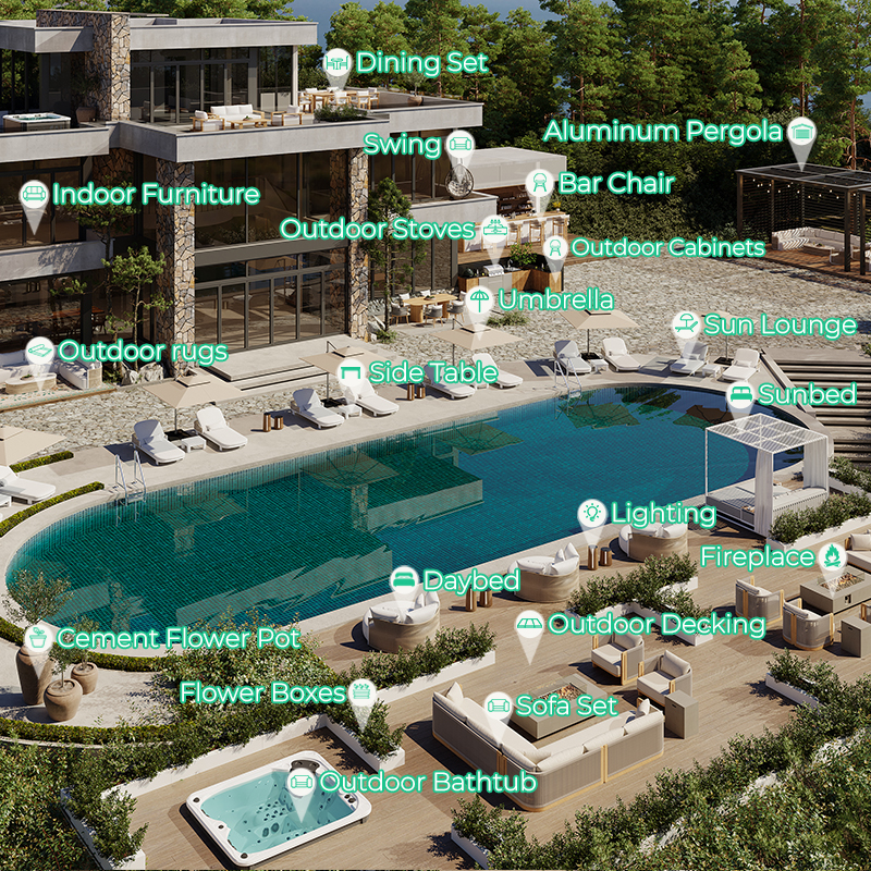 Hotel Outdoor Sofa Set, Premiu - Outdoor Furniture Lounge Set のレビューと価格