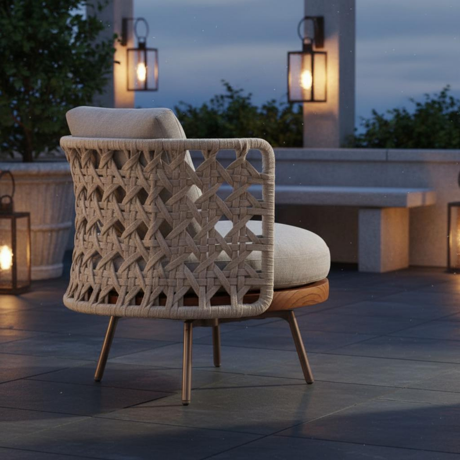 3 Pieces Teak Armchair Nordic  - Outdoor Furniture One Piece のレビューと価格