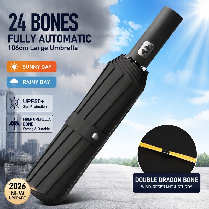 2026 New 24 Ribs Fully Automat - Parasol Umbrella Large のレビューと価格