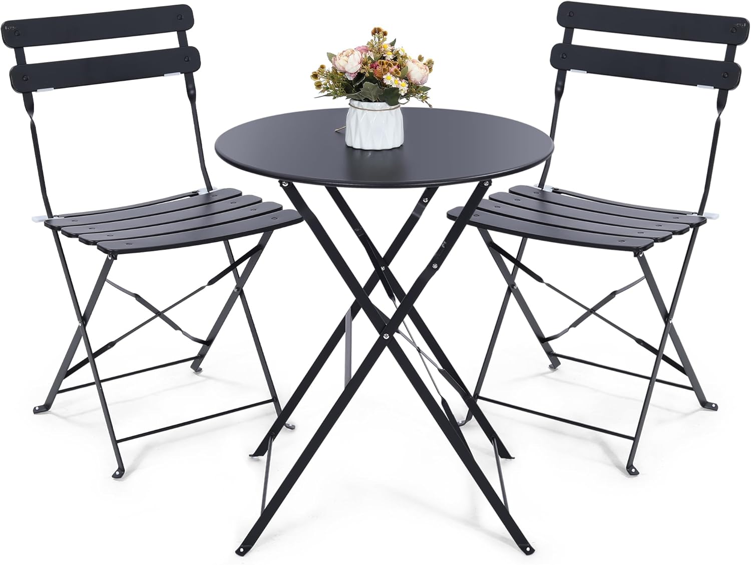 Space-saving black 3-piece fol - Outdoor Furniture One Piece のレビューと価格
