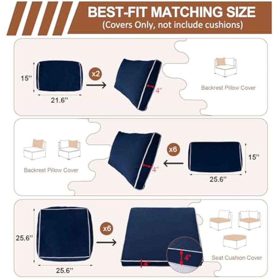 14 Piece Outdoor Patio Cushion - Outdoor Furniture Replacement Fabric のレビューと価格