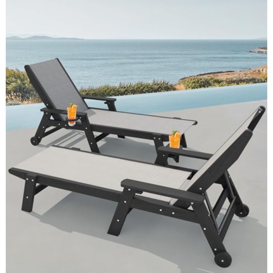 Textilene Patio Chaise Lounge  - Deck Chair Lounger のレビューと価格