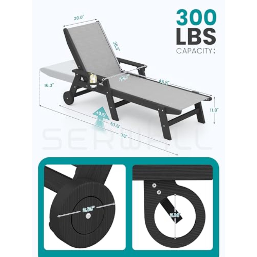 Textilene Patio Chaise Lounge  - Deck Chair Lounger のレビューと価格