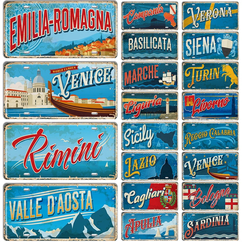 Italy Landmark Metal Sign Vint - Outdoor Furniture Italy のレビューと価格