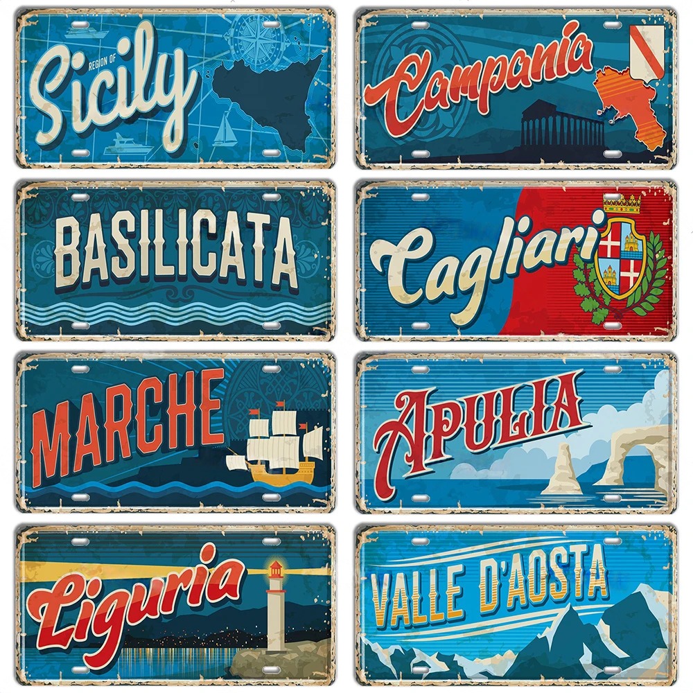 Italy Landmark Metal Sign Vint - Outdoor Furniture Italy のレビューと価格
