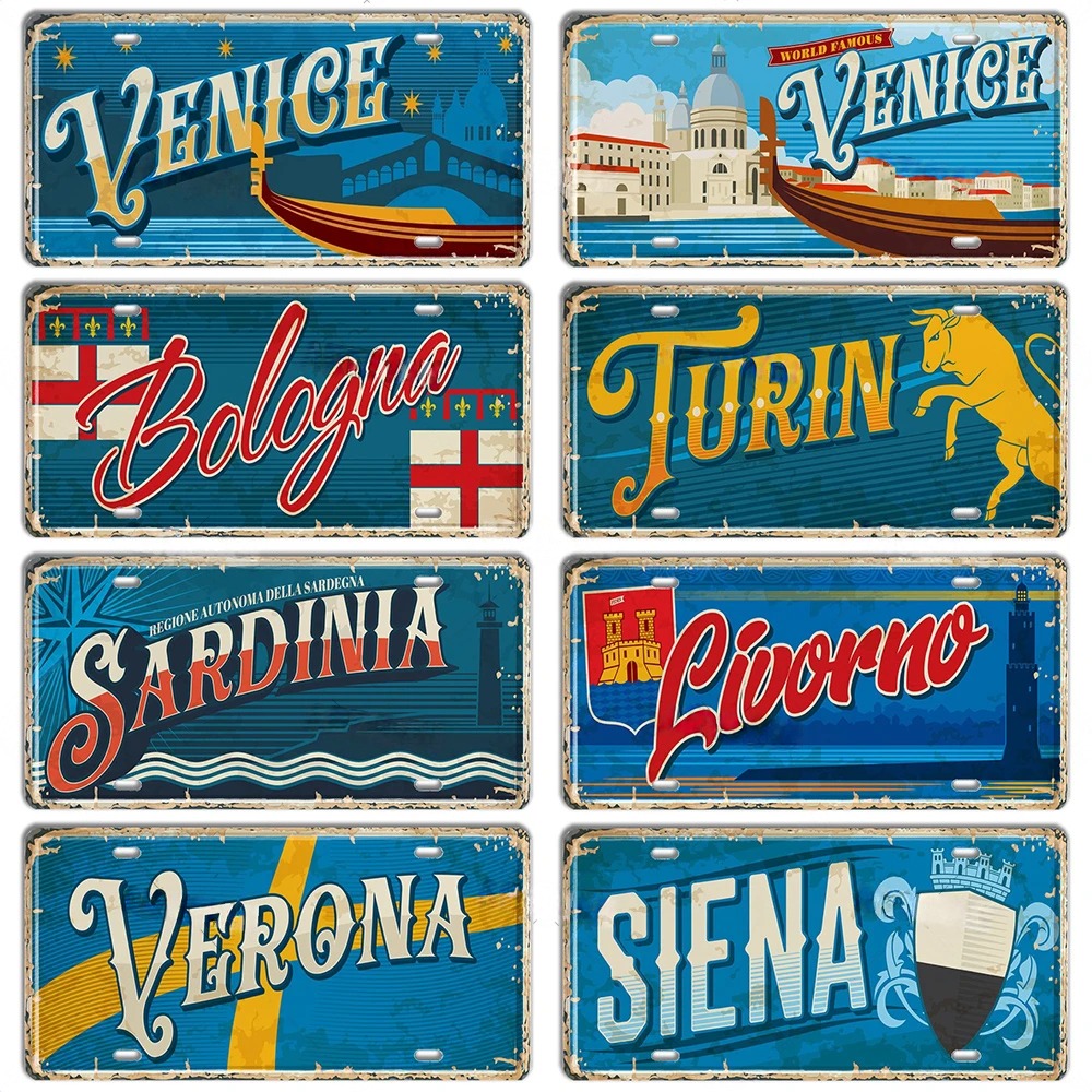 Italy Landmark Metal Sign Vint - Outdoor Furniture Italy のレビューと価格